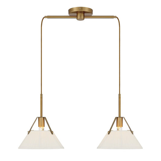 Savoy House 2-Light 16" Linear Chandelier, Natural Brass - M100108NB