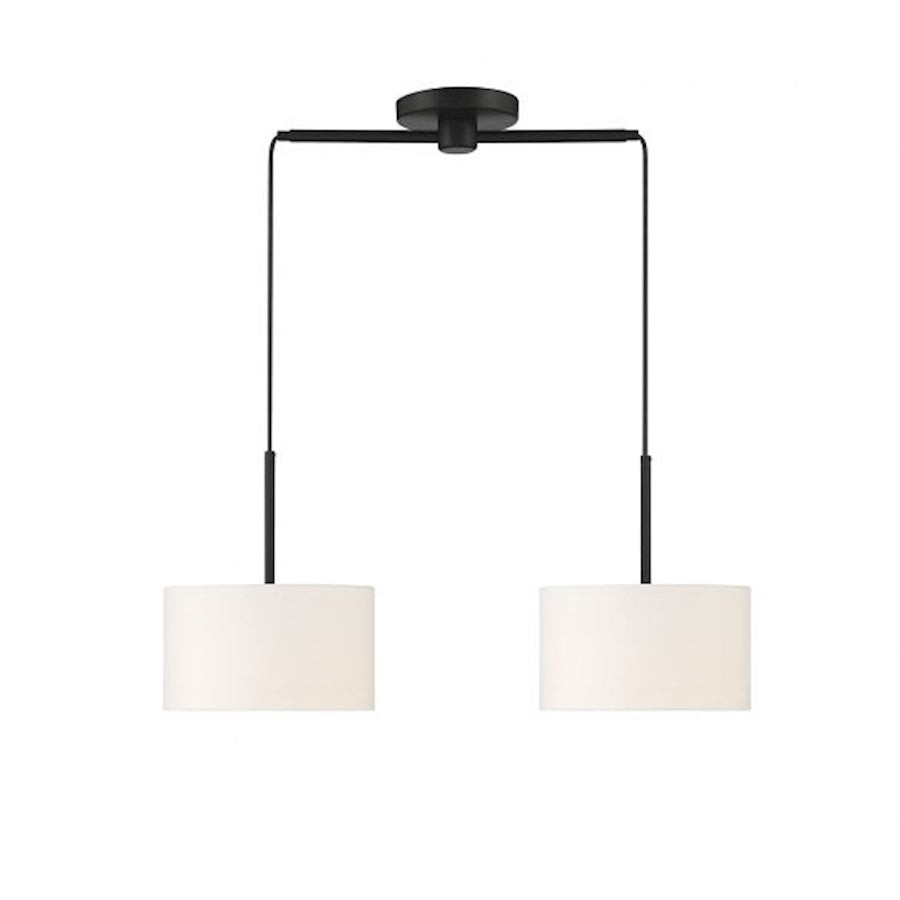 Savoy House 2-Light 15" Linear Chandelier, Matte Black - M100109MBK