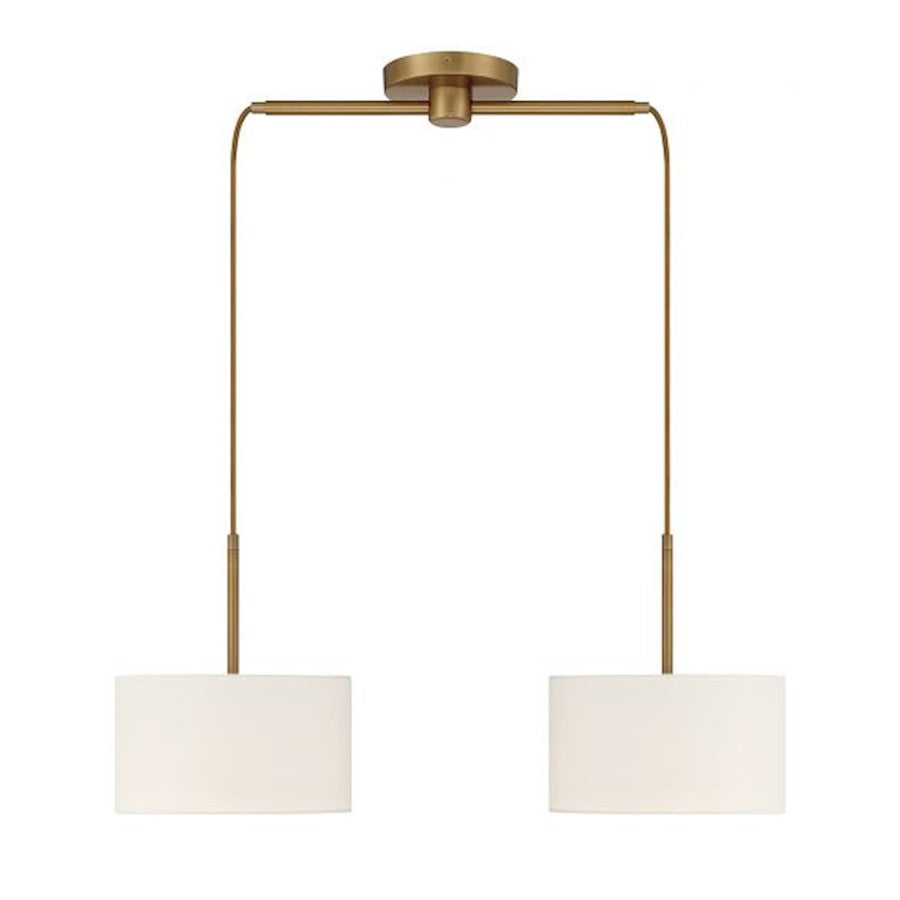 Savoy House 2-Light 15" Linear Chandelier, Natural Brass - M100109NB