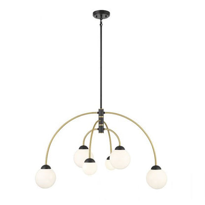 6-Light Chandelier, Matte Black