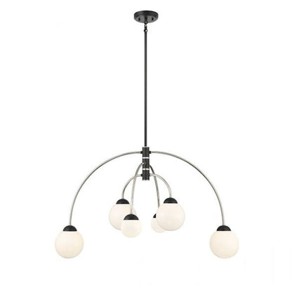 6-Light Chandelier, Matte Black