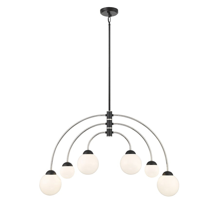 6-Light Chandelier, Matte Black