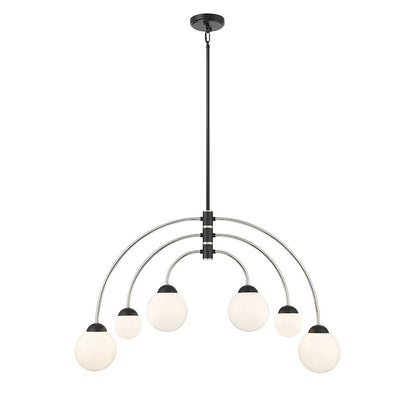 6-Light Chandelier, Matte Black