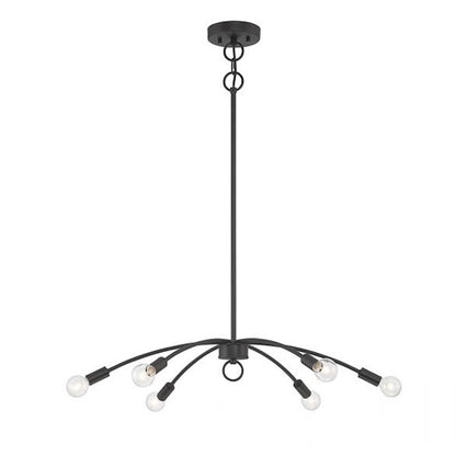 6-Light 27" Chandelier, Matte Black