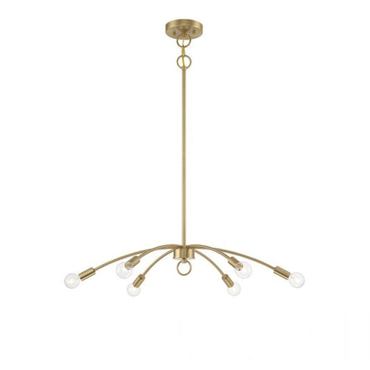 Savoy House 6-Light 27" Chandelier, Natural Brass - M100116NB