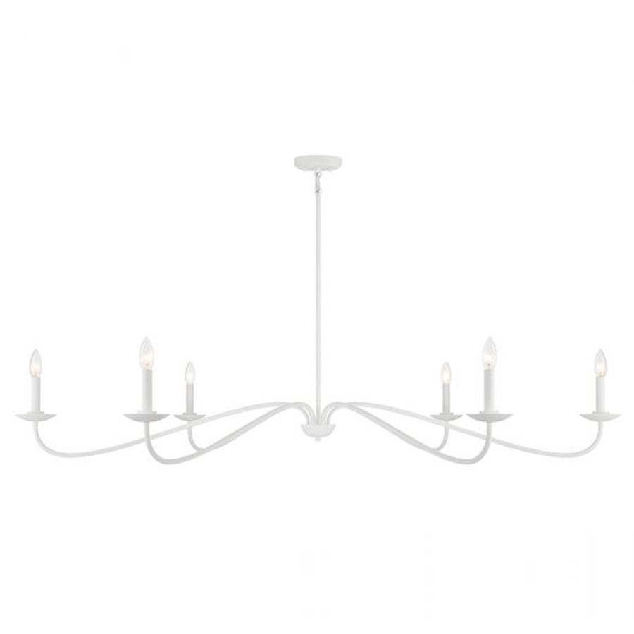 6-Light 62" Chandelier, Bisque White