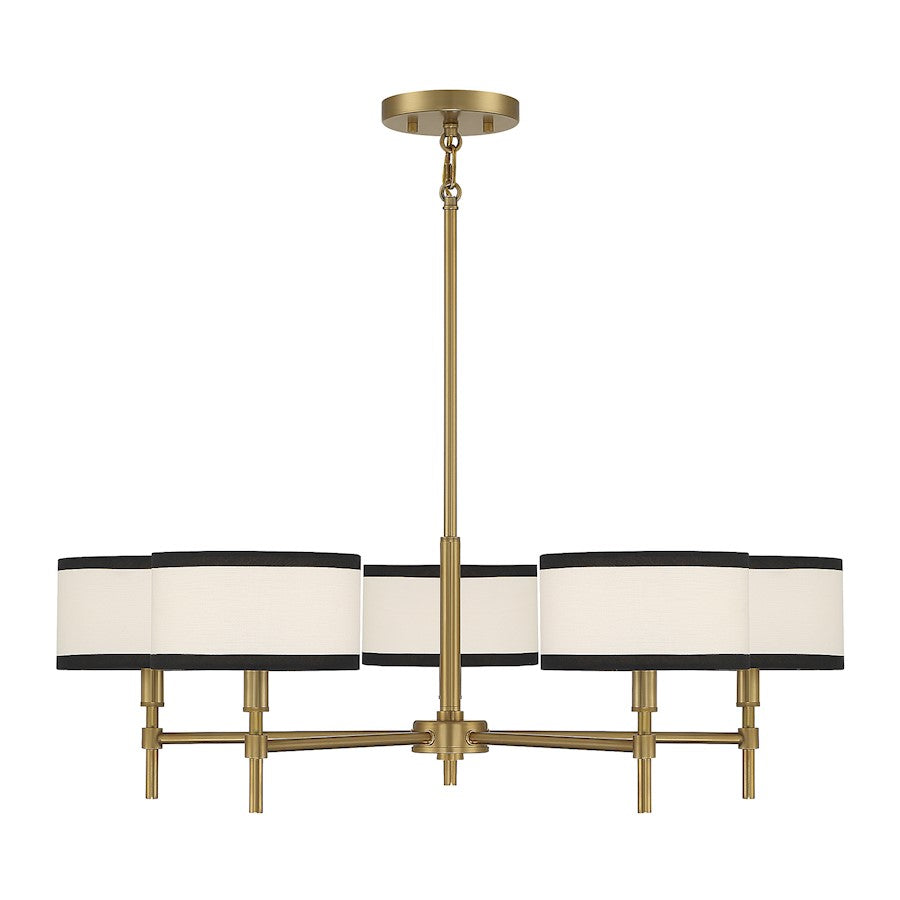30"Chandelier, Natural Brass