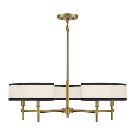 30"Chandelier, Natural Brass
