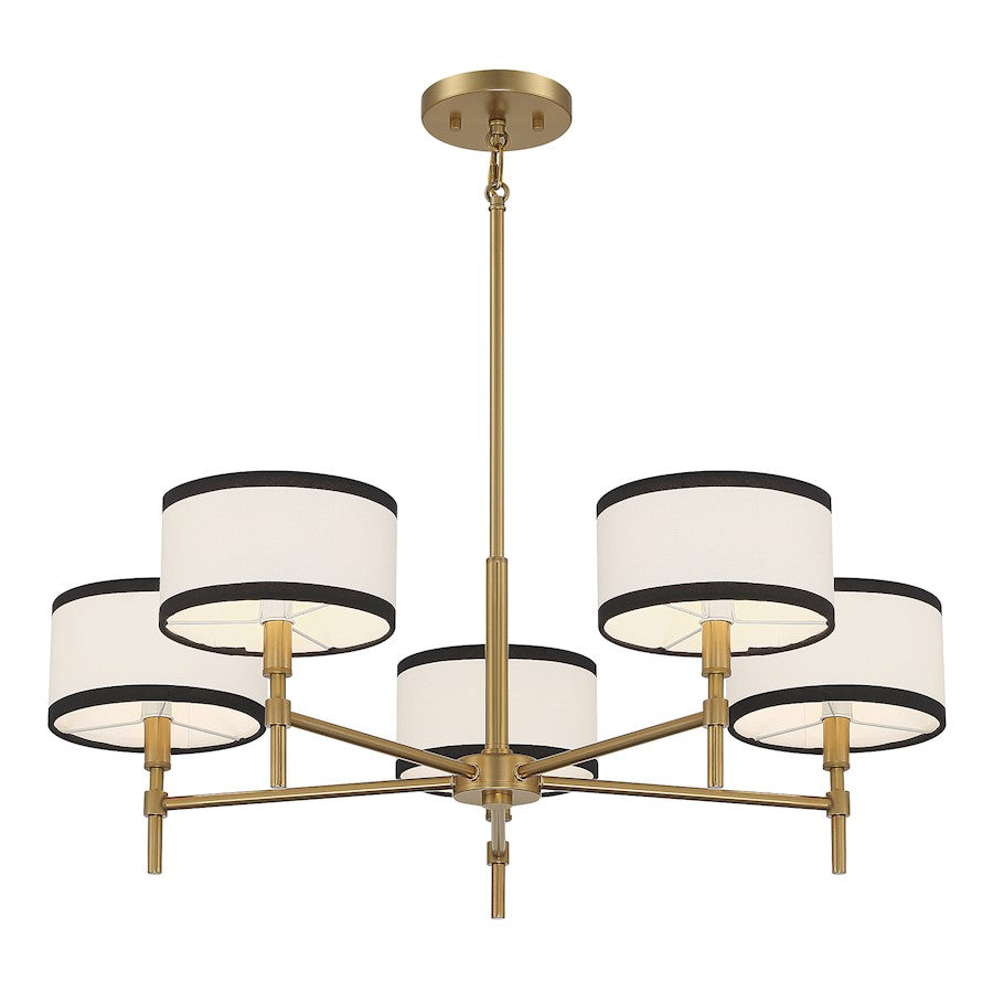 30"Chandelier, Natural Brass