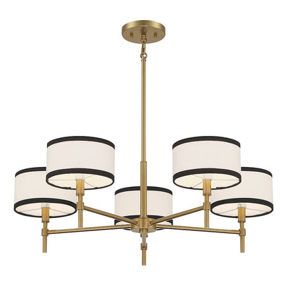 30"Chandelier, Natural Brass