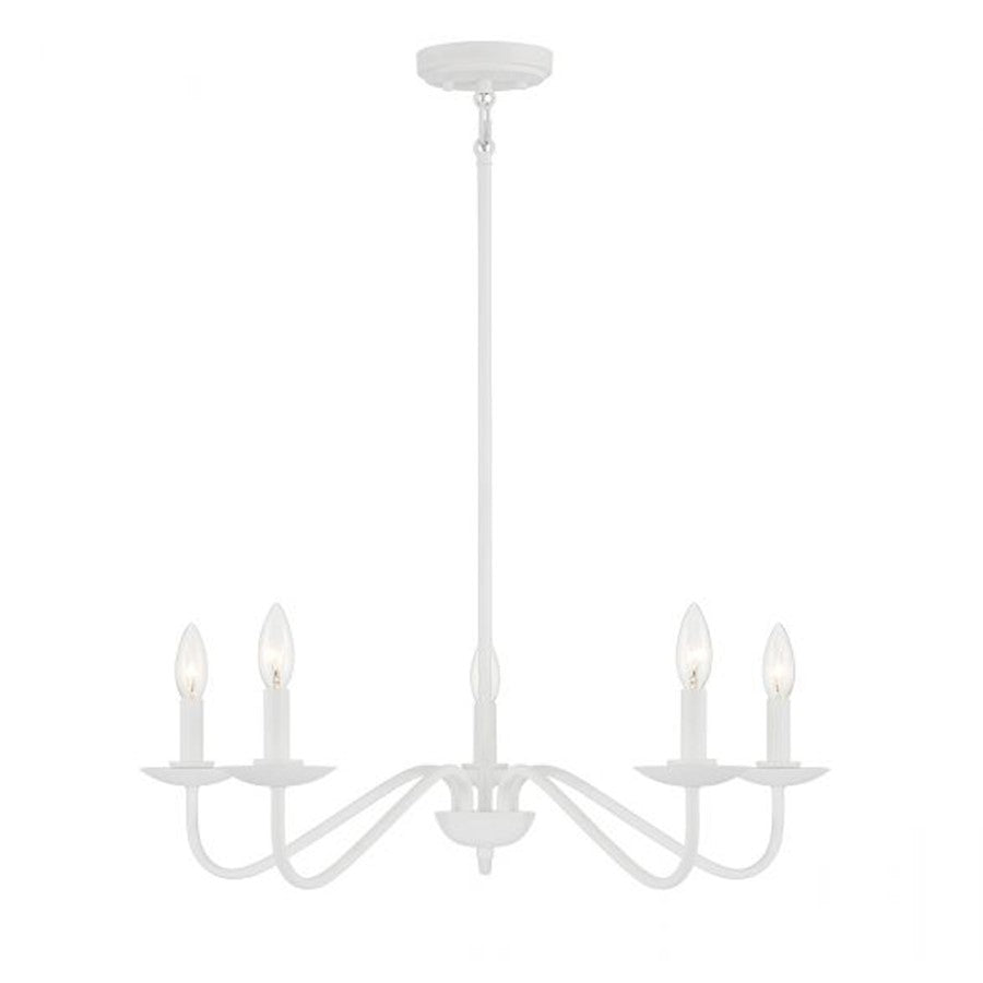 5-Light 28" Chandelier, Bisque White