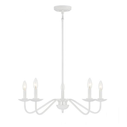 5-Light 28" Chandelier, Bisque White