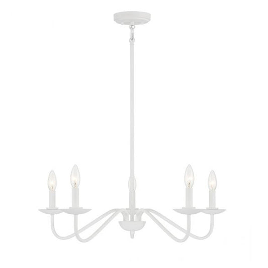 5-Light 28" Chandelier, Bisque White