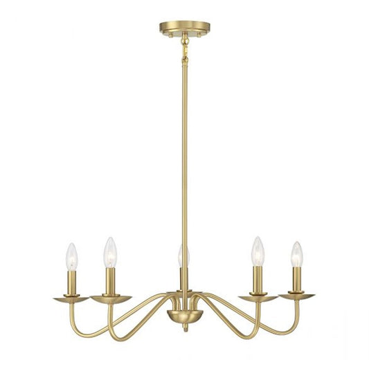 Savoy House 5-Light 28" Chandelier, Natural Brass - M100120NB