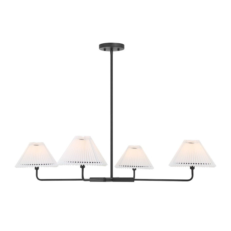 2-Light 11" Linear Chandelier, Matte Black