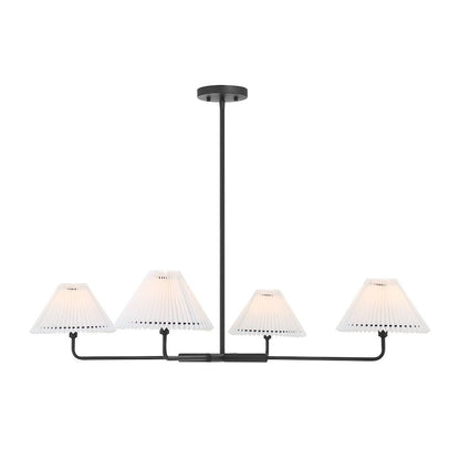 2-Light 11" Linear Chandelier, Matte Black