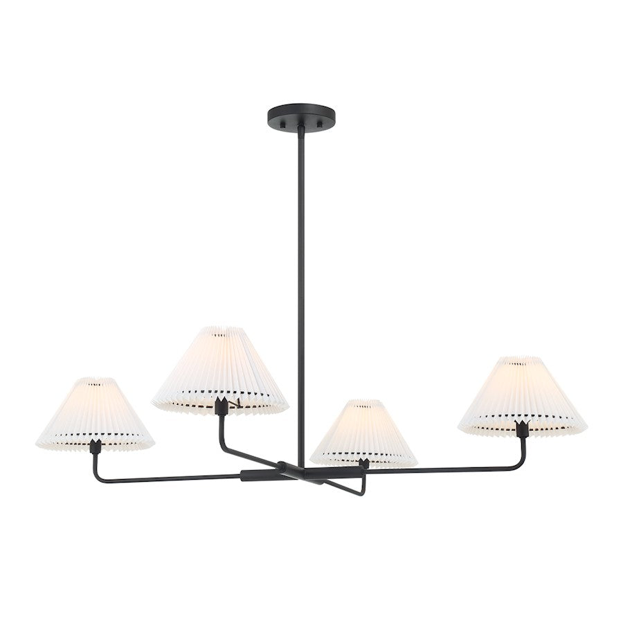 4-Light Chandelier, Matte Black