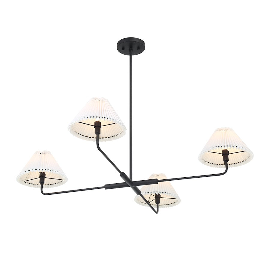 4-Light Chandelier, Matte Black