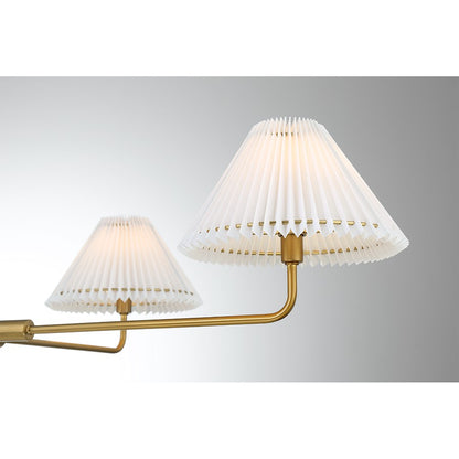 4-Light 12" Chandelier, Natural Brass