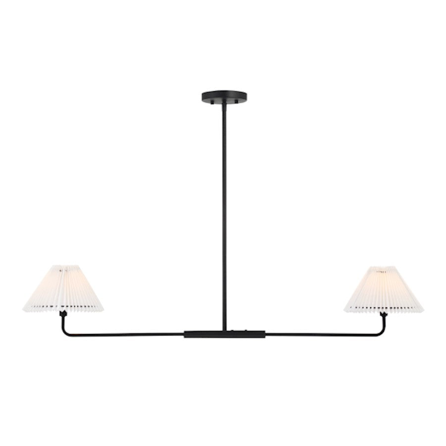 2-Light 11" Linear Chandelier, Matte Black