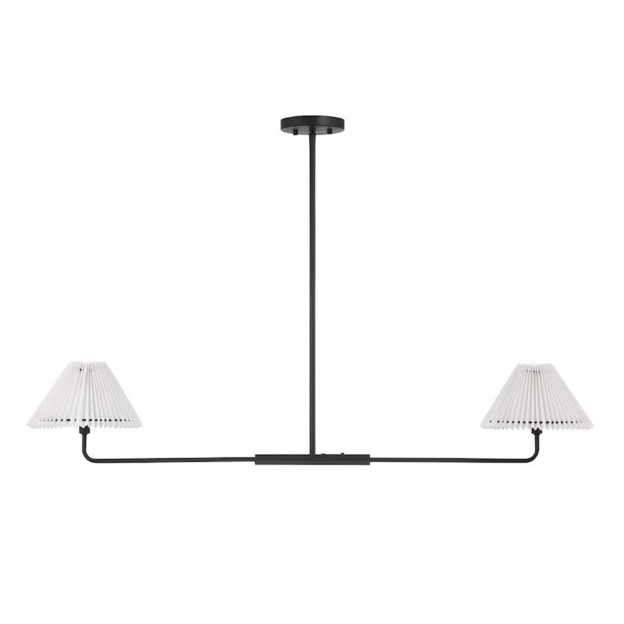 2-Light 11" Linear Chandelier, Matte Black