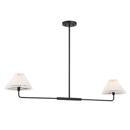 2-Light 11" Linear Chandelier, Matte Black