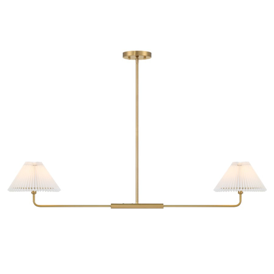 2-Light 11" Linear Chandelier, Matte Black