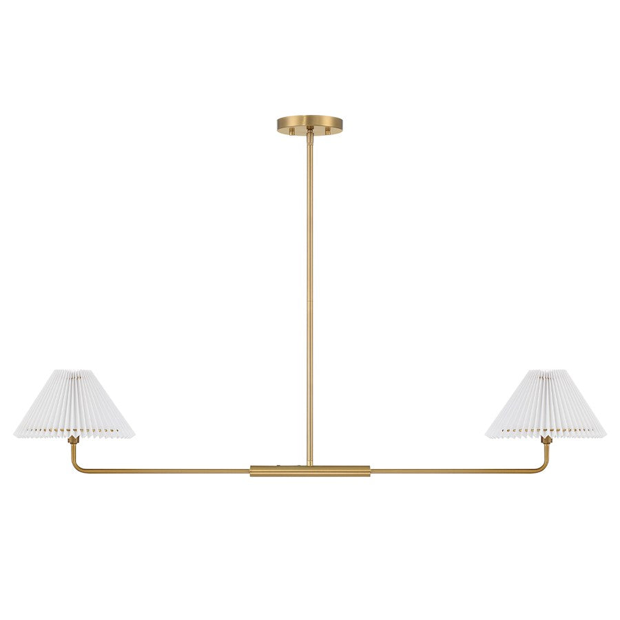 2-Light 11" Linear Chandelier, Brass