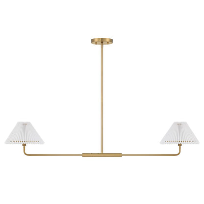 2-Light 11" Linear Chandelier, Brass