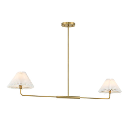 2-Light 11" Linear Chandelier, Brass