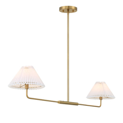 2-Light 11" Linear Chandelier, Brass