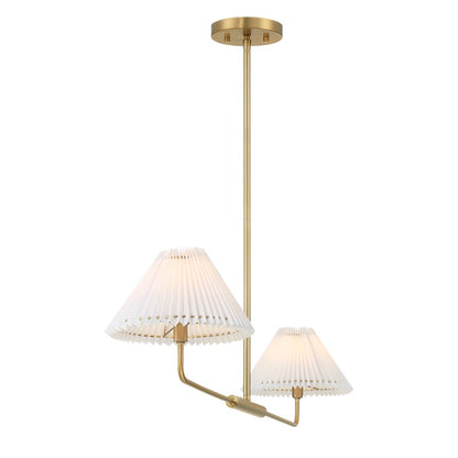 2-Light 11" Linear Chandelier, Brass