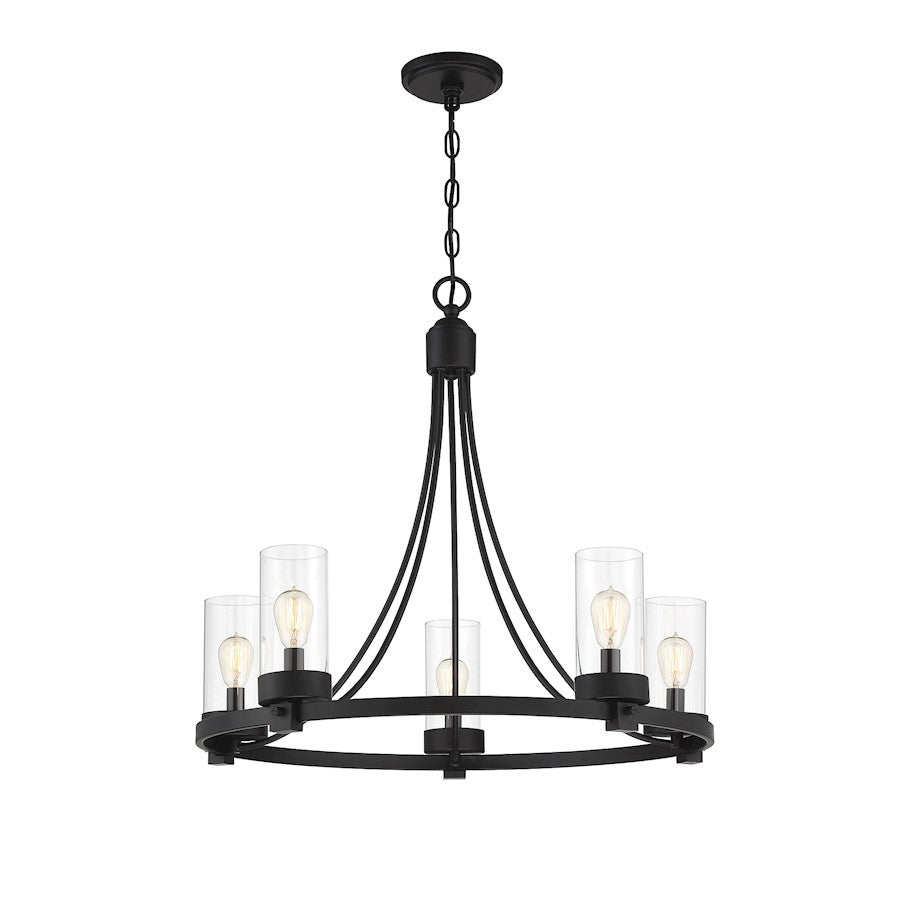 5-Light 23" Chandelier, Brushed Nickel