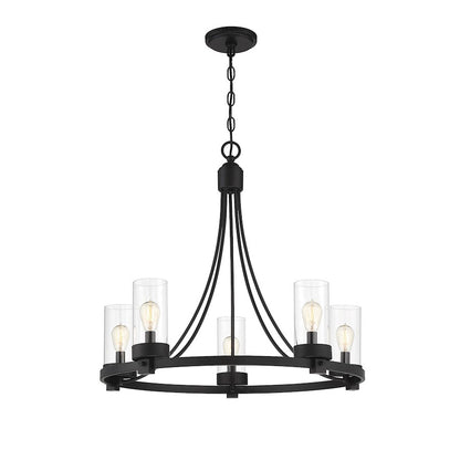 5-Light 23" Chandelier, Brushed Nickel