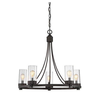 5-Light 23" Chandelier, Brushed Nickel
