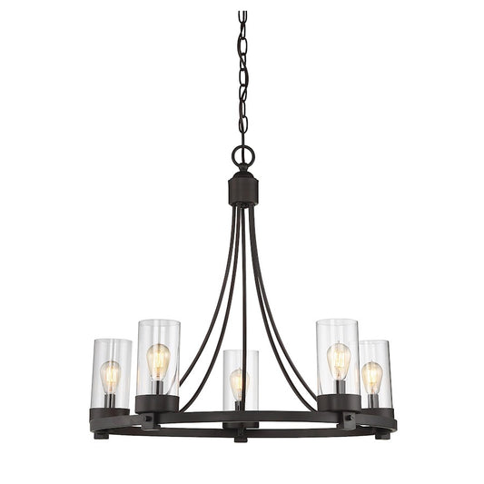 5-Light 23" Chandelier, Brushed Nickel