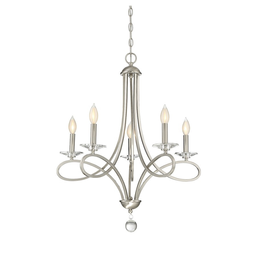 Savoy House 5-Light 29" Chandelier, Brushed Nickel - M10028BN