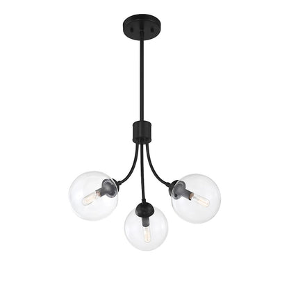 3-Light Chandelier, Matte Black