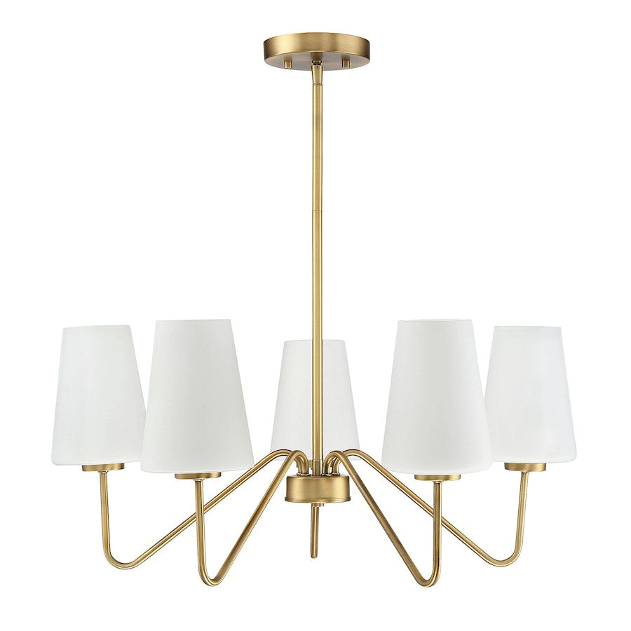 5-Light 12" Chandelier, Matte Black