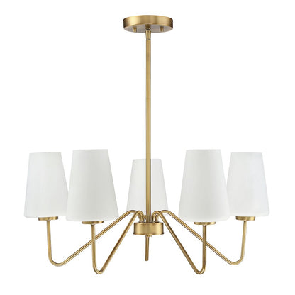 5-Light 12" Chandelier, Matte Black