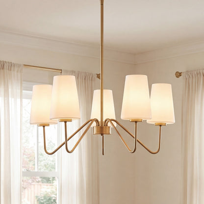 5-Light 12" Chandelier, Matte Black