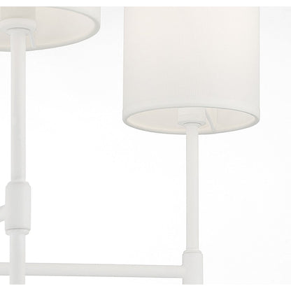 5 Light 15" Chandelier, Bisque White