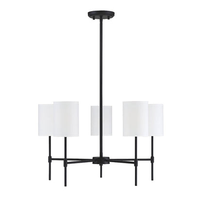 5-Light 15" Chandelier, Matte Black