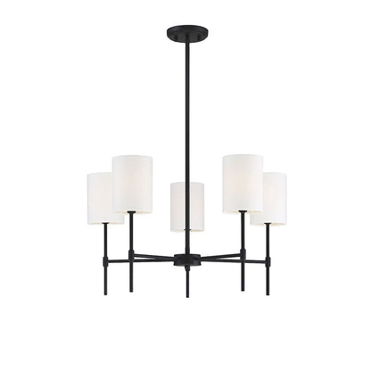 5-Light 15" Chandelier, Matte Black