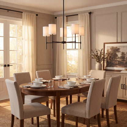 5-Light 15" Chandelier, Matte Black
