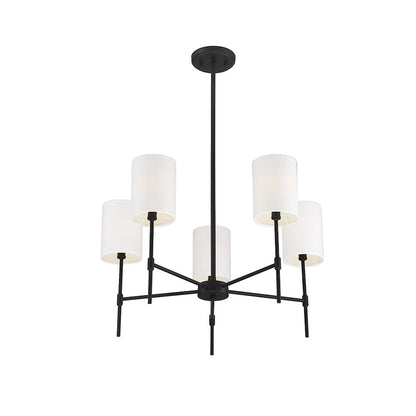 5-Light 15" Chandelier, Matte Black