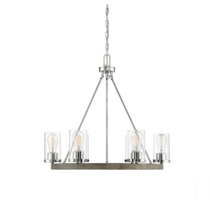 Savoy House 6-Light Chandelier, Greywood Chrome - M10070GWCH