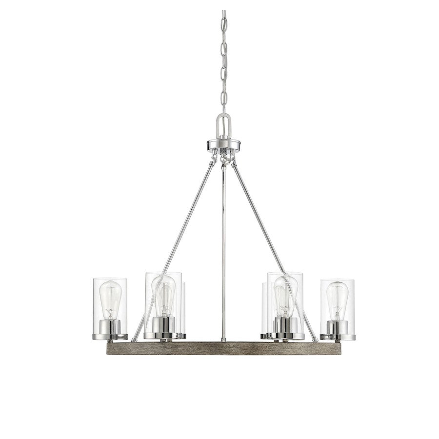 6-Light Chandelier, Greywood Chrome