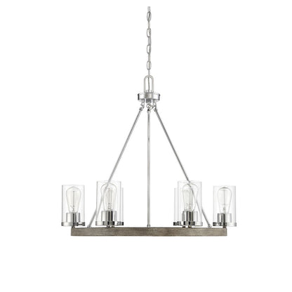 6-Light Chandelier, Greywood Chrome