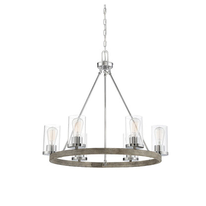 6-Light Chandelier, Greywood Chrome